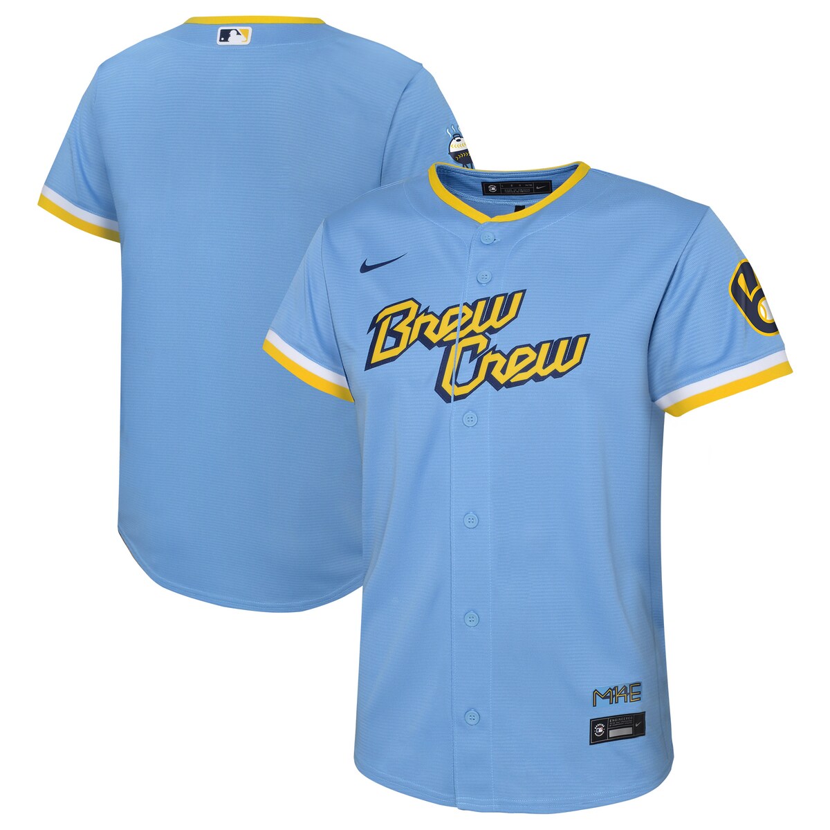 MLB ブルワーズ クリスチャン・イェリッチ レプリカ ユニフォーム Nike ナイキ トドラー パウダーブルー (Juvenile Nike City Connect Player Jersey - 2022)