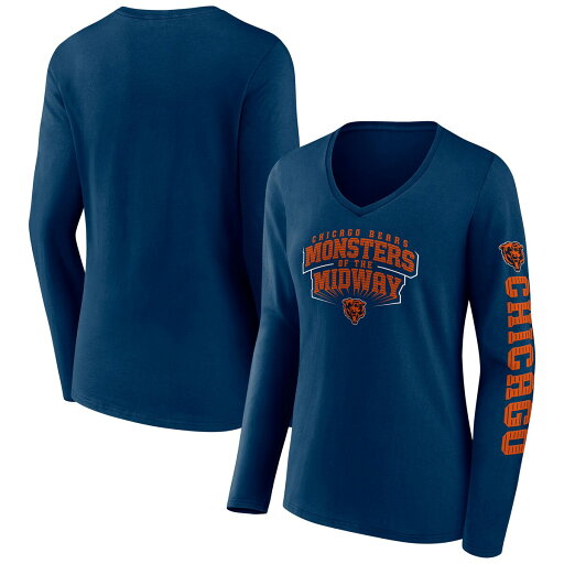 【公式グッズ】NFL ベアーズ 長袖 Vネック Tシャツ Fanatics/ファナティクス レディース ネイビー (22 Women's Hometown Sweep Sleeve V-Neck LST) 【公式グッズ】NFL ベアーズ 長袖 Vネック Tシャツ Fanatics/ファナティクス レディース ネイビー (22 Women's Hometown Sweep Sleeve V-Neck LST)