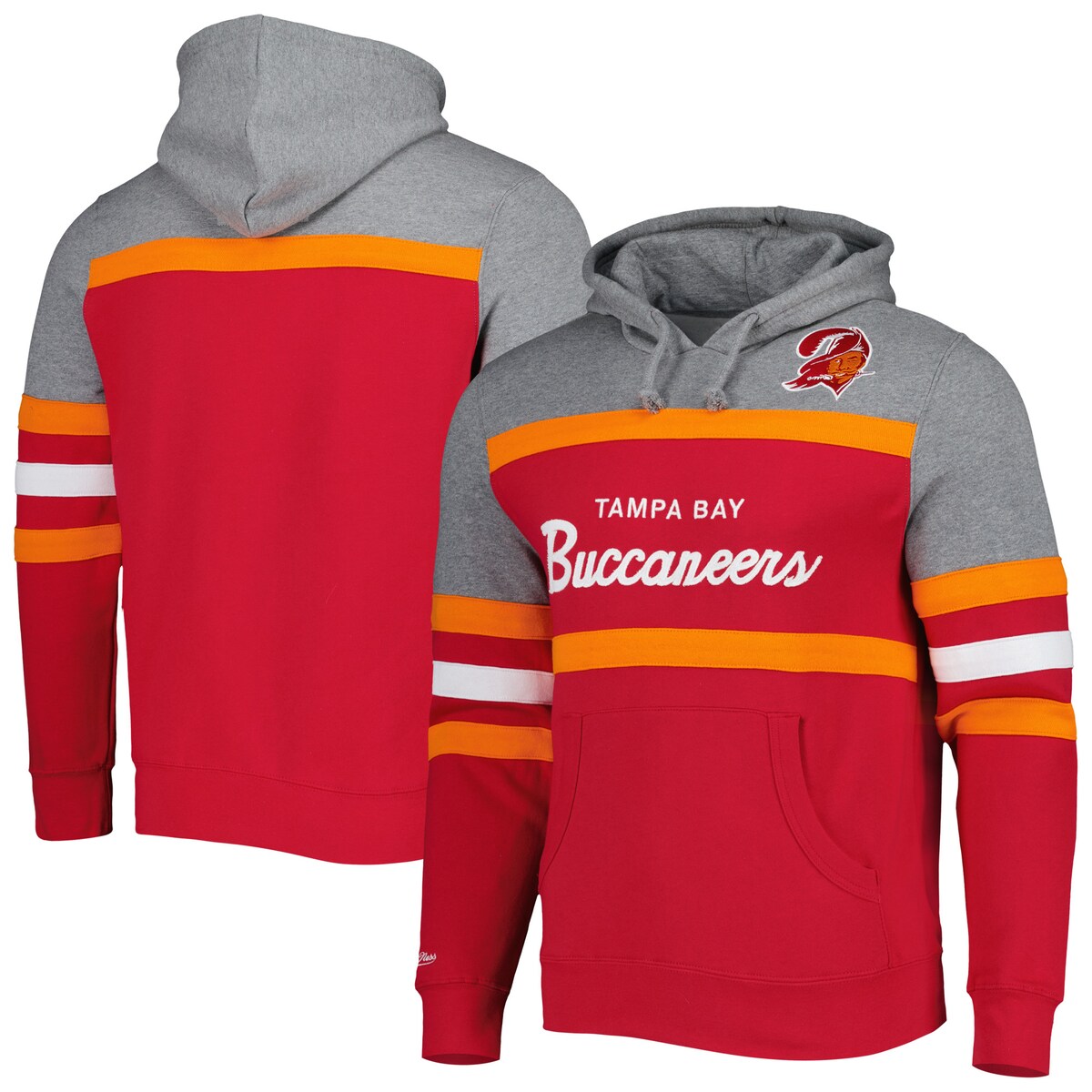 NFL バッカニアーズ プルオーバー パーカー Mitchell & Ness（ミッチェル＆ネス） メンズ レッド (Mens NFL 22 Head Coach Hoody)