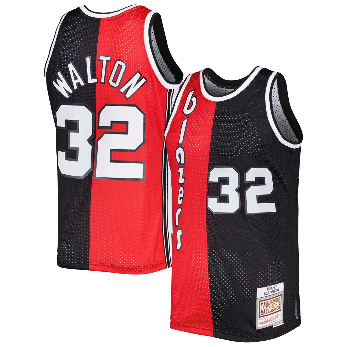 Showcase your timeless love for one of the Portland Trail Blazers' greatest players of all time in a trendy, distinct way with this 1976/77 Bill Walton Split Swingman jersey by Mitchell & Ness. This Hardwood Classics jersey features vibrant team and Bill Walton graphics across a unique split design, allowing you to boast your spirit loud and proud. Additionally, the lightweight construction, sleeveless design and breezy mesh fabric bring comfort and breathability to your Portland Trail Blazers fandom.Material: 100% PolyesterSwingman ThrowbackOfficially licensedWoven jock tagMesh fabricMachine wash, line drySleevelessImportedSublimated graphicsBrand: Mitchell & NessSplit hemHeat-sealed fabric appliques