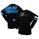 【公式グッズ】NFL パンサーズ Vネック 長袖 Tシャツ Fanatics/ファナティクス レディース ブラック (22 Women's Lace Up Sp...