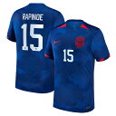 Look and feel like the real deal by adding this Megan Rapinoe 2023 Away Replica Jersey to your game day wardrobe. This Nike jersey features Dri-FIT technology that keeps you dry and comfortable for all 90 minutes of the match. Its replica design and USWNT graphics will have you feeling like you're part of the squad when the team takes the pitch on matchday.ImportedDri-FIT technology wicks away moistureReplicaOfficially licensedTagless collar for added comfortMaterial: 100% PolyesterSewn on embroidered team crest on left chestBrand: NikeMachine wash gentle or dry clean. Tumble dry low, hang dry preferred.Ventilated mesh panel insertsWoven Authentic Nike jock tag on left hemEmbroidered Nike logo on right chest