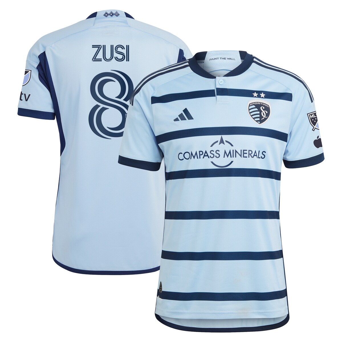 Look and feel like the real deal when you add this Graham Zusi 2023 Hoops 4.0 Authentic Player Jersey to your Sporting Kansas City collection. With more than 150 years of history behind them, hooped (striped) soccer jerseys are an iconic part of this great game. Over the last decade, the classic light and dark blue stripes have become synonymous with Sporting Kansas City in American soccer. This adidas gear features AEROREADY technology and ventilated, mesh panels that work together to keep you dry and comfortable all game long. Its exciting Sporting Kansas City graphics will motivate you to cheer on your favorite team as they take the pitch.Tagless collar for added comfortAuthentic JerseyAEROREADY technology absorbs moisture and makes you feel dryJersey Color Style: PrimaryMaterial: 100% PolyesterMachine wash, tumble dry lowHeat-sealed sponsor logo on chestEmbroidered adidas logo on right chestVentilated mesh panel insertsImportedBrand: adidasBackneck taping - no irritating stitch on the backSewn on embroidered team crest on left chestOfficially licensed