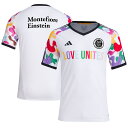 【公式グッズ】MLS ニューヨーク・シティFC プレマッチトップ Adidas(アディダス) メンズ ホワイト (ADI F23 Men's Pride Pre-Match Top)
