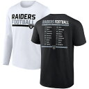 NFL レイダース Tシャツ Fanatics（ファナティクス） メンズ ブラック (23 HSN Men's SS/LS Schedule T-Shirt Combo Pack)