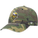 NFL バイキングス アジャスタブルキャップ '47 メンズ カモフラ (NFL Woodland Camo Clean Up)