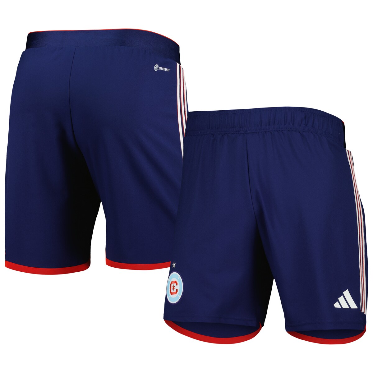 Whether you're honing your skills or hanging around the house, these spirited adidas shorts are just what you need to stay comfortable. These stylish bottoms feature embroidered team graphics and an authentic design to get you looking like a proper Chicago Fire fan. AEROREADY fabric wicks away moisture, which helps keep you cool and dry while you cheer Chicago Fire to victory.Machine wash, tumble dry lowOfficially licensedAEROREADY technology absorbs moisture and makes you feel dryHeat-sealed graphicsSewn-on stripesImportedInseam on size M measures approx. 6.75''Brand: adidasElastic waistbandHeat-sealed fabric appliqueMaterial: 100% Recycled Polyester