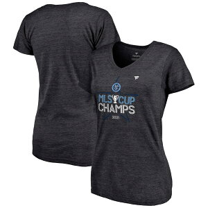エントリーでポイント 5倍【公式グッズ】MLS ニューヨーク・シティFC Tシャツ Fanatics(ファナティクス) レディース ヘザーチャコール (NUT Women's 2021 MLS Cup Champs Locker Room Tee)