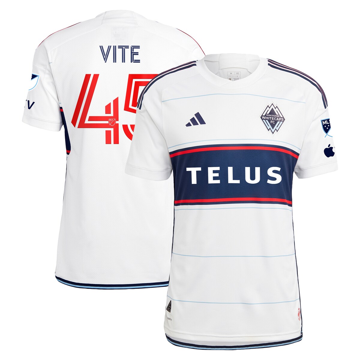 Vancouver Whitecaps FC runs deep in your blood and veins. Show everyone how proud you are of your beloved team by grabbing this Pedro Vite 2023 Bloodlines Authentic Player Jersey. This kit is part of a collaboration with the Canadian Blood Services and by wearing this jersey, you would be helping to bring awareness to the need of donations all across the Vancouver area. This adidas gear features AEROREADY technology and ventilated, mesh panels that work together to keep you dry and comfortable all game long. Its exciting graphics will help everyone understand just how much Vancouver Whitecaps FC means to you and this great city!Authentic JerseyJersey Color Style: PrimaryAEROREADY technology absorbs moisture and makes you feel dryEmbroidered adidas logo on right chestImportedHeat-sealed sponsor logo on chestBrand: adidasMachine wash gentle or dry clean. Tumble dry low, hang dry preferred.Backneck taping - no irritating stitch on the backSewn on embroidered team crest on left chestVentilated mesh panel insertsMaterial: 100% PolyesterOfficially licensedTagless collar for added comfort