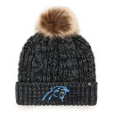 NFL パンサーズ ニット帽 '47 レディース ブラック (NFL Womens Meeko TC Cuffed Pom Knit)