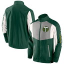 Defend against inclement conditions in this Portland Timbers Net Goal track jacket from Fanatics Branded. Its full-zip design features an elastic hem and cuffs to block out the elements, zippered pockets to shield items and raglan sleeves for more flexible movement. Portland Timbers graphics on the chest and left sleeve keep your club pride in view.Elastic cuffs and waist hemFull ZipOfficially licensedRaglan sleevesMachine wash, tumble dry lowLong sleeveBrand: Fanatics BrandedMock neckTwo front zippered pocketsScreen print graphicsMaterial: 100% Polyamide - Shell; 100% Polyester - LiningMidweight jacket suitable for moderate temperaturesImportedEmbroidered fabric applique