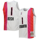 Before the next game tips off, help your youngster pay homage to their favorite team's storied past while also recognizing one of its all-time brightest stars with this Miami Heat Chris Bosh Hardwood Classics Swingman jersey from Mitchell & Ness. Its throwback-inspired design and player-specific graphics are sure to remind fellow fans of all their favorite Miami Heat moments, both past and present.Side splits at hemOfficially licensedMaterial: 100% PolyesterSwingman ThrowbackMachine wash, line dryImportedSleevelessBrand: Mitchell & NessWoven jock tag at hemTackle twill graphicsMesh fabric