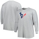【公式グッズ】NFL テキサンズ サーマル 長袖 Tシャツ(大きいサイズ) Fanatics/ファナティクス メンズ ヘザーグレイ (22 Mens PRB Big and Tall Thermal LST)
