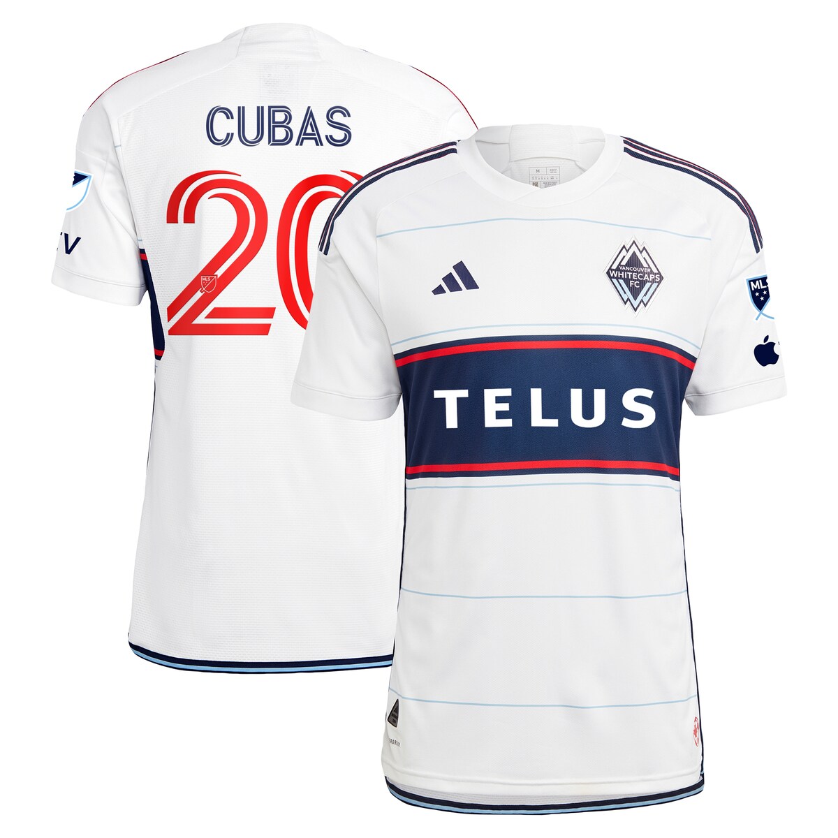 MLS ホワイトキャップスFC クバス オーセンティック ユニフォーム Adidas（アディダス） メンズ ホワイト (15873 JERMENACS)