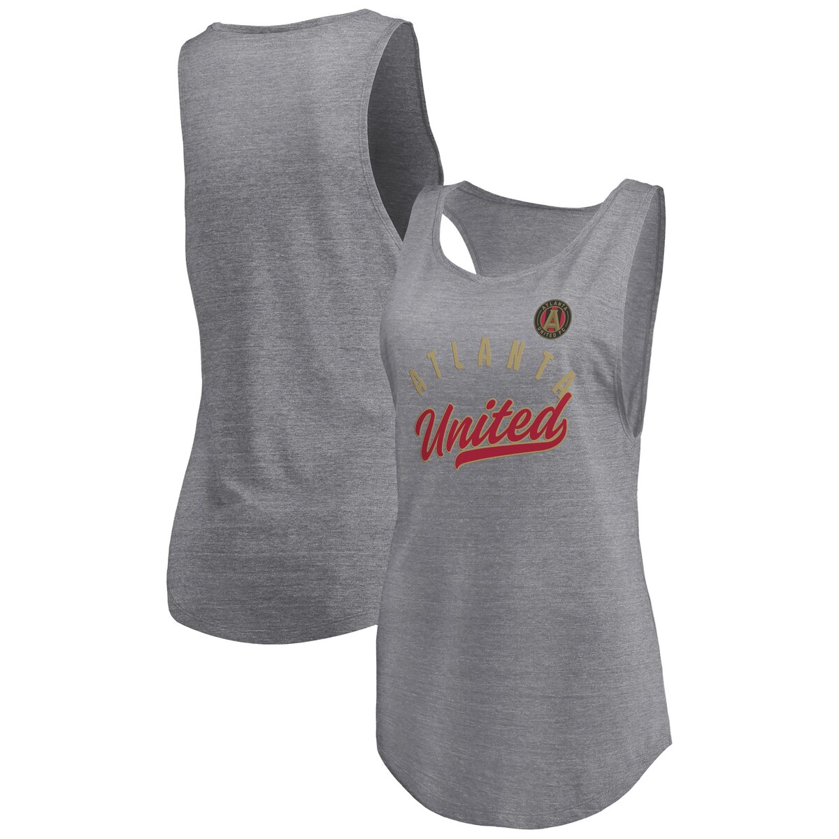 MLS アトランタ・ユナイテッドFC タンクトップ Fanatics（ファナティクス） レディース ヘザーグレイ (NUT S22 Women's Quality Time Open Scoop Neck Tank)