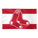 Fly your Boston Red Sox pride high on game day with this Stripe Deluxe flag from WinCraft. It features detailed graphics on a 3' x 5' background so everyone around knows which team you support. This single-sided flag comes with two metal grommets for easy hanging as you get ready to watch your Boston Red Sox.Officially licensedSublimated graphicsStrong canvas header with brass grommetsMade in the USAMaterial: 100% PolyesterSingle-sided designMeasures approx. 3' x 5'Brand: WinCraft