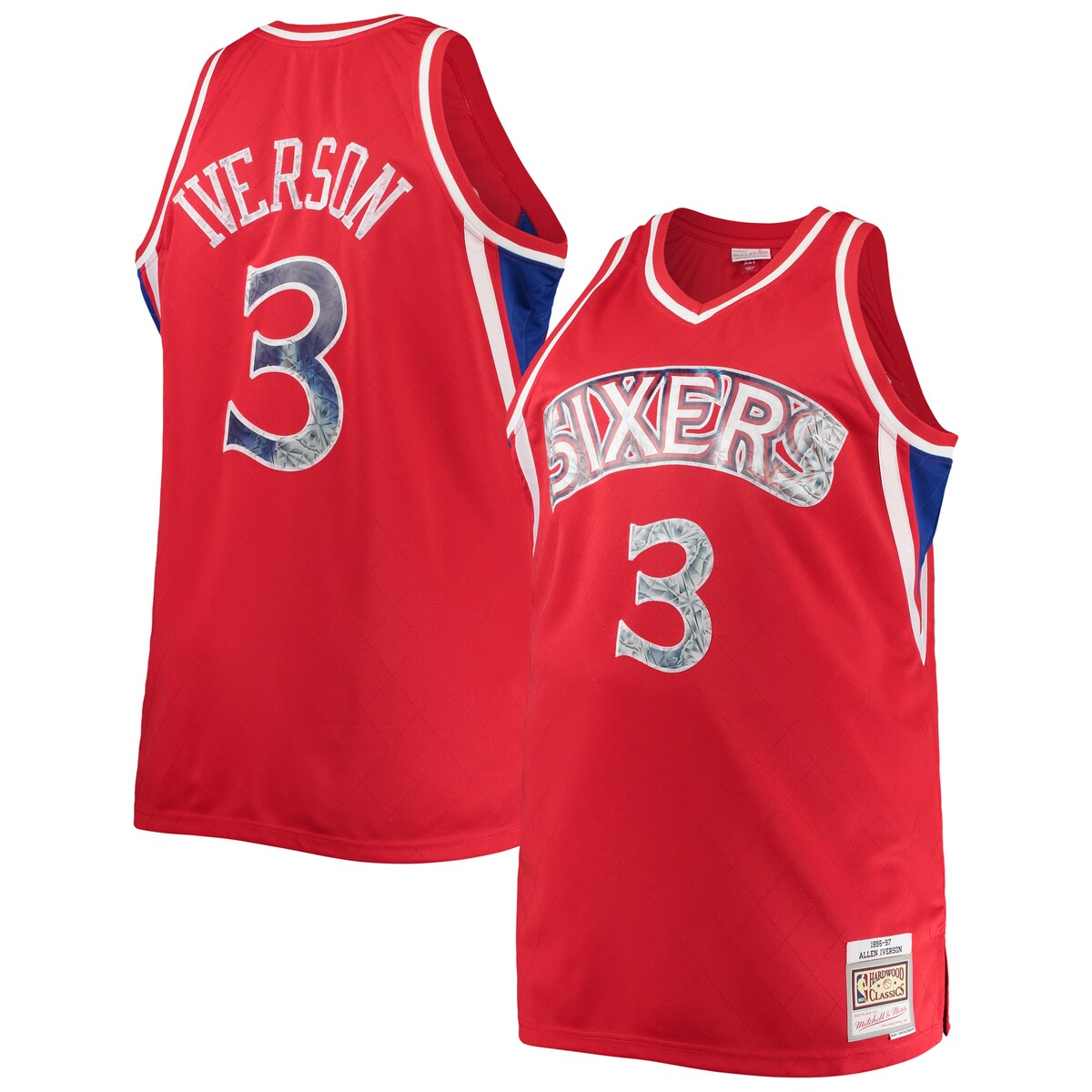 NBA 76ers AEACo[\ jtH[ Mitchell & Nessi~b`FlXj Y bh (PRF MNC Diamond 75th Anniversary B&T Swingman)