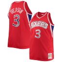 NBA 76ers アレン・アイバーソン ユニフォーム Mitchell & Ness（ミッチェル＆ネス） メンズ レッド (PRF MNC Diamond 75th Anniversary B&T Swingman)