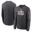 【公式グッズ】NFL ブラウンズ 長袖 Tシャツ Nike/ナイキ メンズ アンスラサイト (22 Men's Nike Team Slogan LST)
