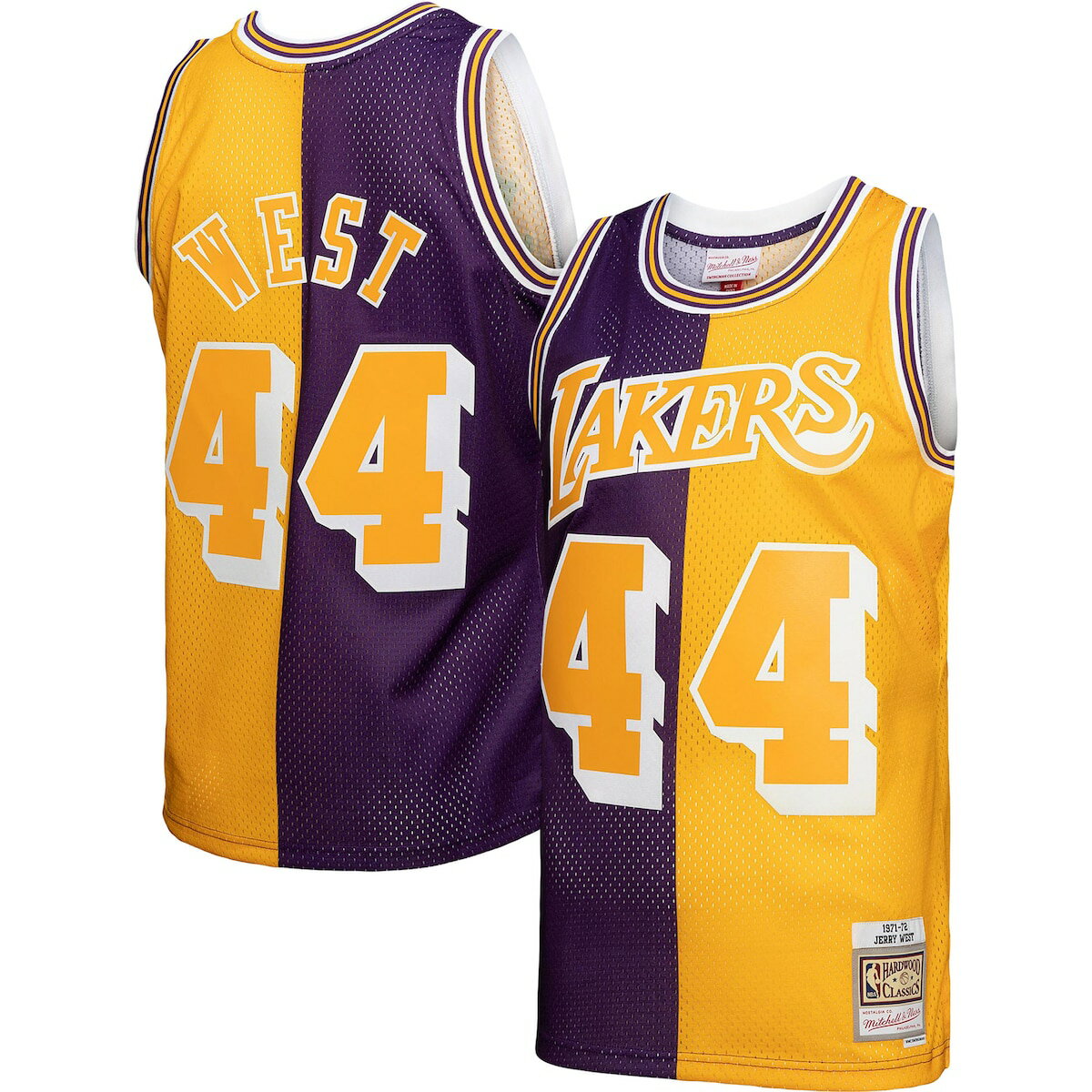 NBA レイカーズ ジェリー・ウェスト ユニフォーム Mitchell & Ness（ミッチェル＆ネス） メンズ パープル (MNC NBA SPLIT SWINGMAN JERSEY)