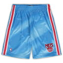 【公式グッズ】NBA ネッツ カジュアル ショーツ (大きいサイズ) Mitchell & Ness/ミッチェル&ネス メンズ ブルー (Mens PRF Hardwood Classics B&T Swingman Shorts)