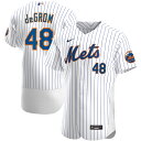 Whether you're watching from the couch or within the stadium, you'll be the biggest New York Mets fan around when you sport this Jacob deGrom Home Authentic Player Jersey! This Nike jersey features bold New York Mets graphics that will showcase your team pride no matter where you watch the game. Pair this jersey with your favorite New York Mets hat to create the ultimate fan look.Jersey Color Style: HomeAuthentic JerseyMachine washFull-button frontMaterial: 100% PolyesterRounded hemWorn by players on fieldOfficially licensedMLB Batterman CFX patch on center back neckFit: Athletic cutImportedBrand: NikeSewn-on tackle twill graphicsMoisture-wicking fabric