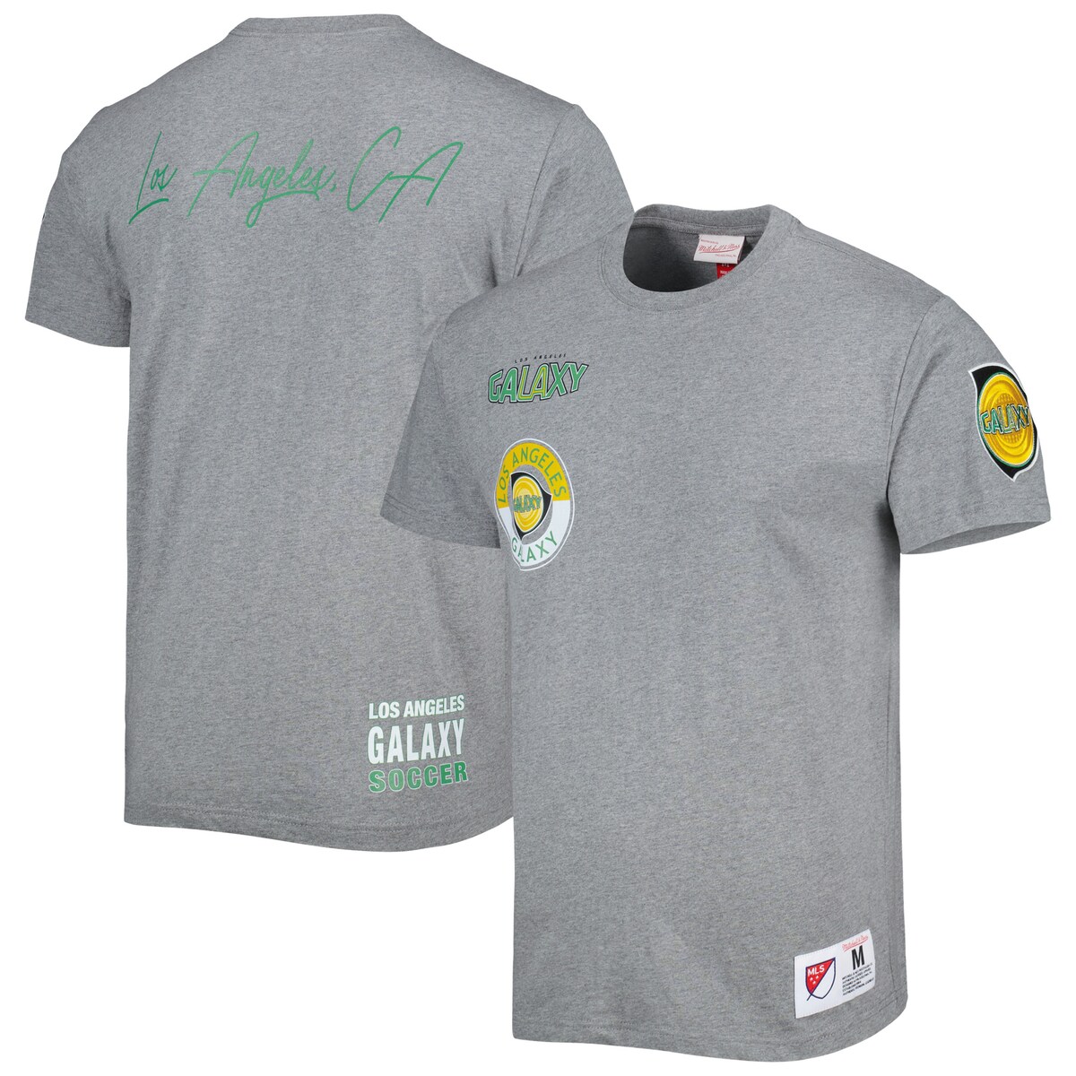 【公式グッズ】MLS LAギャラクシー Tシャツ Mitchell & Ness/ミッチェル＆ネス メンズ グレイ (MNC S23 Men's City Tee)