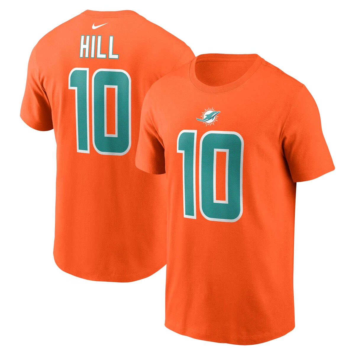 Tyreek Hill is consistently one of the most dominant players on the gridiron. This Player Name and Number T-shirt from Nike is a strong tribute to your favorite player's career with the Miami Dolphins. Designed as a simple alternative to the on-field jerseys, this player tee features bold graphics on the front and back so you can proudly support your Miami Dolphins.Crew neckOfficially licensedBrand: NikeMaterial: 100% CottonImportedShort sleeveMachine wash, tumble dry lowScreen print graphics