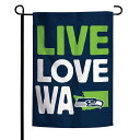 Get yourself a piece of Seattle Seahawks flair that has a personal touch with this Local Design double-sided garden flag from WinCraft. This flag not only helps to express your passion for the Seattle Seahawks, but it also lets everyone know that you proudly rep their home state. No matter where you display this flag, your loyalty will be undeniable.Made in the USAOfficially licensedFlagpole sold separatelyIndoor or outdoor useMaterial: 100% PolyesterDouble-sidedBrand: WinCraftSurface washableSublimated graphicsMeasures approx. 12'' x 18''