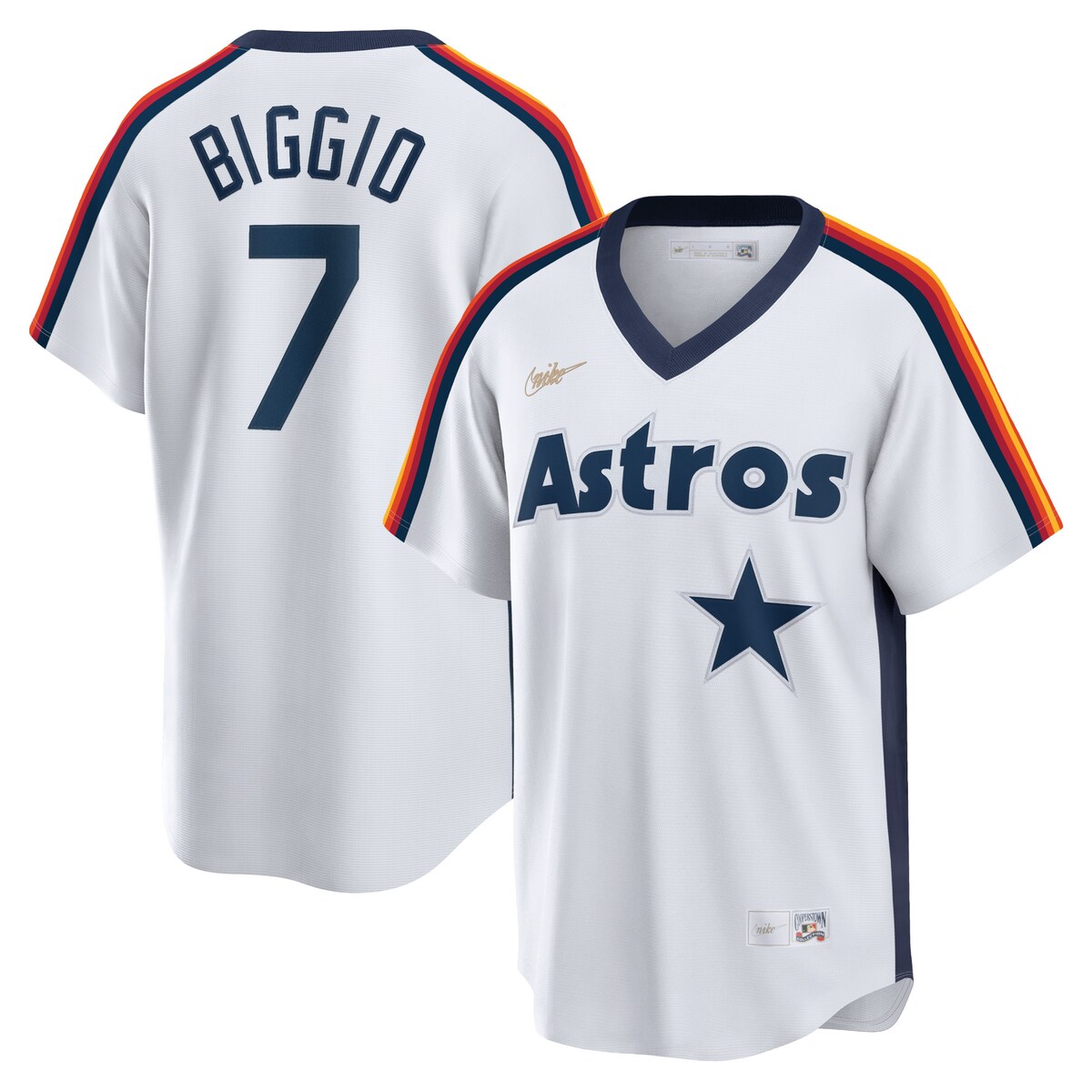 MLB アストロズ クレイグ・ビジオ ユニフォーム Nike ナイキ メンズ ホワイト (MLB Nike Men's Official Cooperstown Player Jersey)