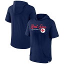 MLB レッドソックス プルオーバー パーカー Fanatics（ファナティクス） メンズ ネイビー (Men's Fanatics Branded Offensive Strategy Short Sleeve Pullo)