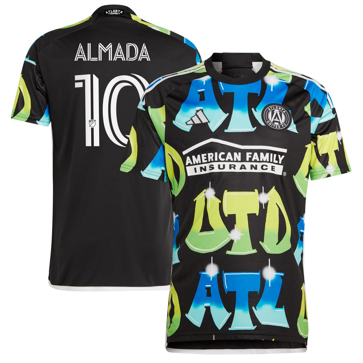 MLS アトランタ・ユナイテッドFC アルマダ レプリカ ユニフォーム Adidas（アディダス） メンズ ブラック (ADI 2023/24 Men's Replica Jersey - Player)