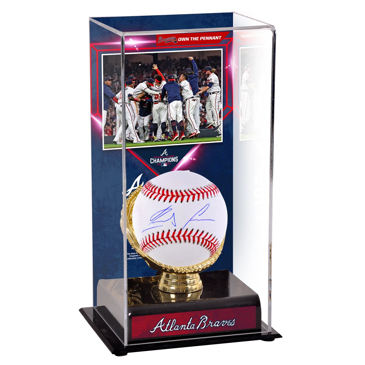 【MLB公式ホログラム付】MLB ブレーブス ロナルド・アクーニャJr. 直筆サイン ボール Fanatics Authentic/ファナティクスオーセンティック (AUT MLB CS BB AND DISPLAY CASE 44480 - 2)