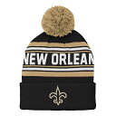 NFL セインツ ニット帽 Outerstuff（アウタースタッフ） トドラー ブラック (NFL Child Jacquard Cuffed Pom Knit)