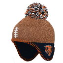 Help your little fan generate extra warmth in an adorable way with this Chicago Bears Football Head knit hat. Its fun design features a speckled pattern, football laces and a multicolor pom that highlights the embroidered Chicago Bears logo and contrast-color stitching. Ear flaps provide added coverage and coziness.Embroidered graphicsPom on topMachine wash, tumble dry lowOfficially licensedImportedKnit designBrand: OuterstuffMaterial: 100% AcrylicOne size fits mostOver-the-ear flaps