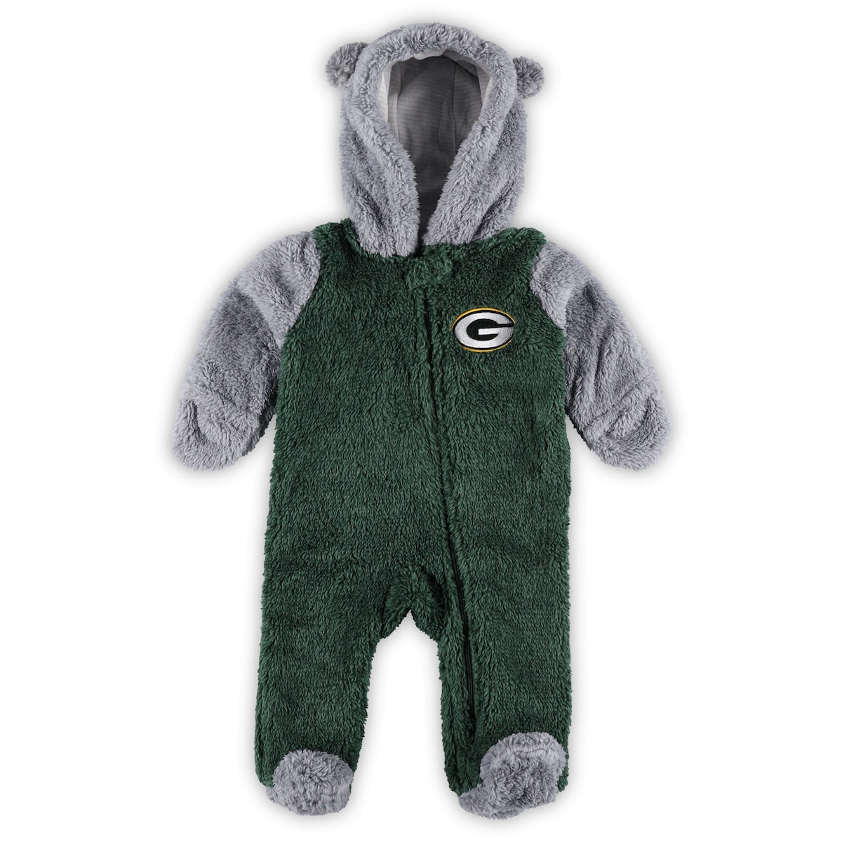 NFL パッカーズ ロンパース Outerstuff（アウタースタッフ） ベビー グリーン (22 Newborn Game Nap Teddy Fleece Bunting Pram)