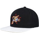 NBA 76ers スナップバック キャップ Mitchell & Ness（ミッチェル＆ネス） メンズ ブラック (NBA MNC HWC SSBSTS Wear Away Visor Snapback)