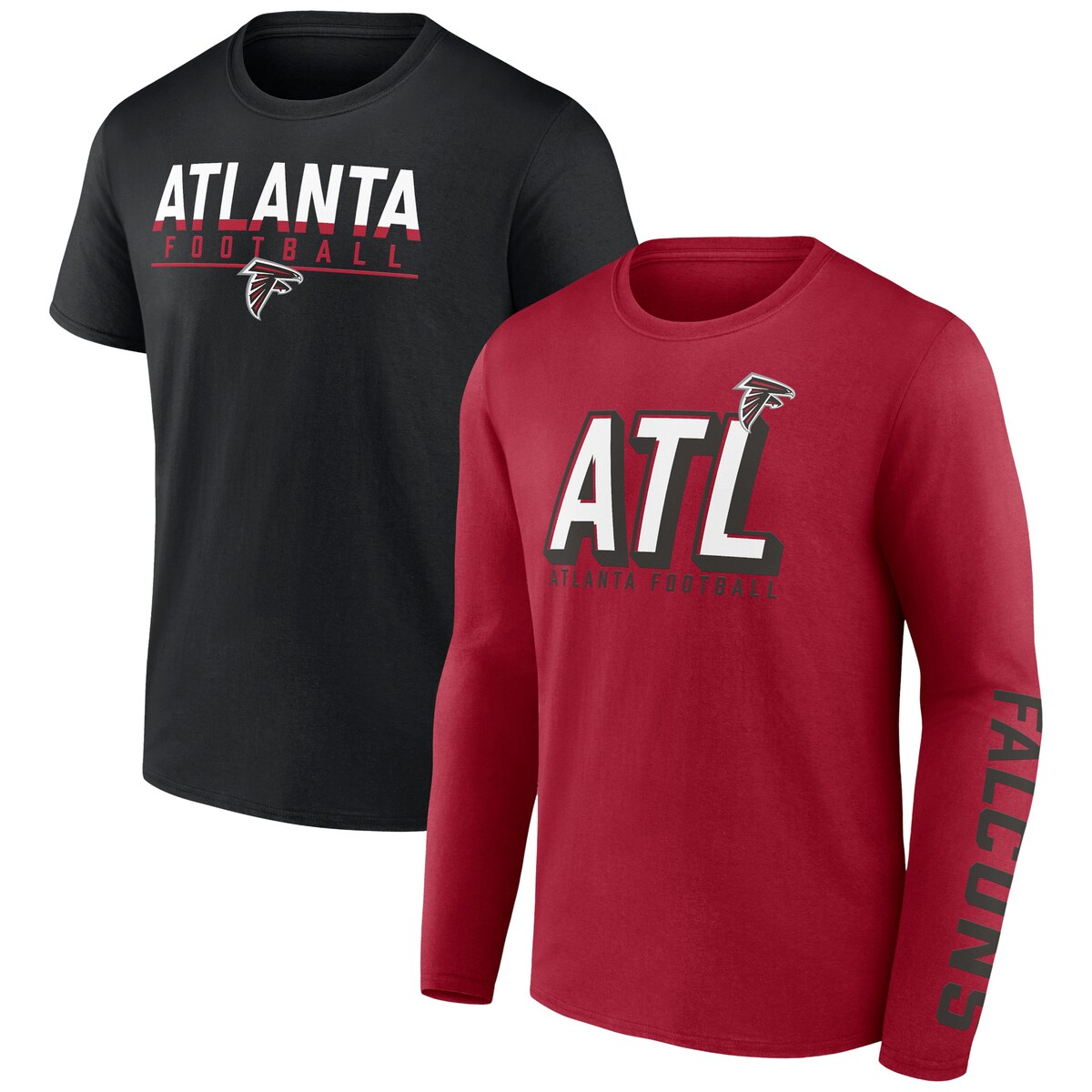 NFL ファルコンズ Tシャツセット Fanatics（ファナティクス） メンズ レッド (23 MEN'S FB COMBO BLOCKED TRI LS/SS TEE COMBO PACK)