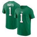 エントリーでポイント 5倍【公式グッズ】NFL イーグルス ジャレン・ハーツ Tシャツ Nike ナイキ キッズ グリーン (23 Youth 8-20 Nik...
