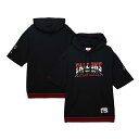 NFL ファルコンズ プルオーバー パーカー Mitchell & Ness（ミッチェル＆ネス） メンズ ブラック (23 NFL PRE-GAME SS FLEECE HOODIE)