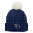 NFL タイタンズ ニット帽 Fanatics（ファナティクス） レディース ネイビー (NFL Womens Heritage Cuffed Pom Knit)