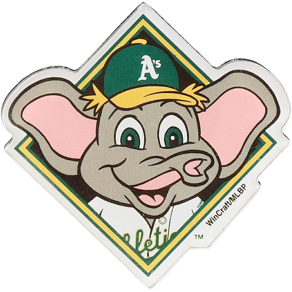 Enhance your devotion to the Oakland Athletics with this must-have Icon Mascot Design magnet from WinCraft. It features the classic Oakland Athletics logo and is crafted perfectly for game day or every day.Brand: WinCraftMaterial: 100% Acrylic - Overlay; 100% Magnetic Vinyl - MagnetPrinted artworkImportedOfficially licensedMeasures approx. 2'' x 2''