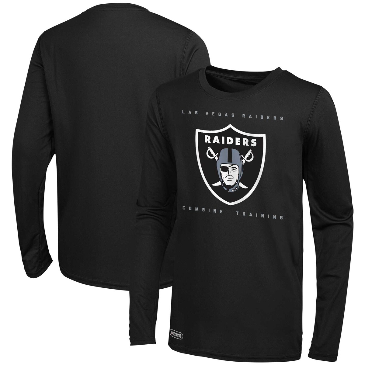 NFL レイダース 長袖 Tシャツ Outerstuff（アウタースタッフ） メンズ ブラック (Mens 23 NFL SIDE DRILL LS POLY DRITEK TEE)