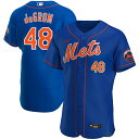 Whether you're watching from the couch or within the stadium, you'll be the biggest New York Mets fan around when you sport this Jacob deGrom Alternate Authentic Player Jersey! This Nike jersey features bold New York Mets graphics that will showcase your team pride no matter where you watch the game. Pair this jersey with your favorite New York Mets hat to create the ultimate fan look.MLB Batterman CFX patch on center back neckSewn-on tackle twill graphicsAuthentic JerseyFull-button frontJersey Color Style: AlternateMachine wash, line dryMaterial: 100% PolyesterFit: Athletic cutWorn by players on fieldRounded hemOfficially licensedImportedMoisture-wicking fabricBrand: Nike