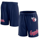 MLB インディアンス カジュアル ショーツ Fanatics（ファナティクス） メンズ ネイビー (Men's Fanatics Branded Clincher Mesh Short)