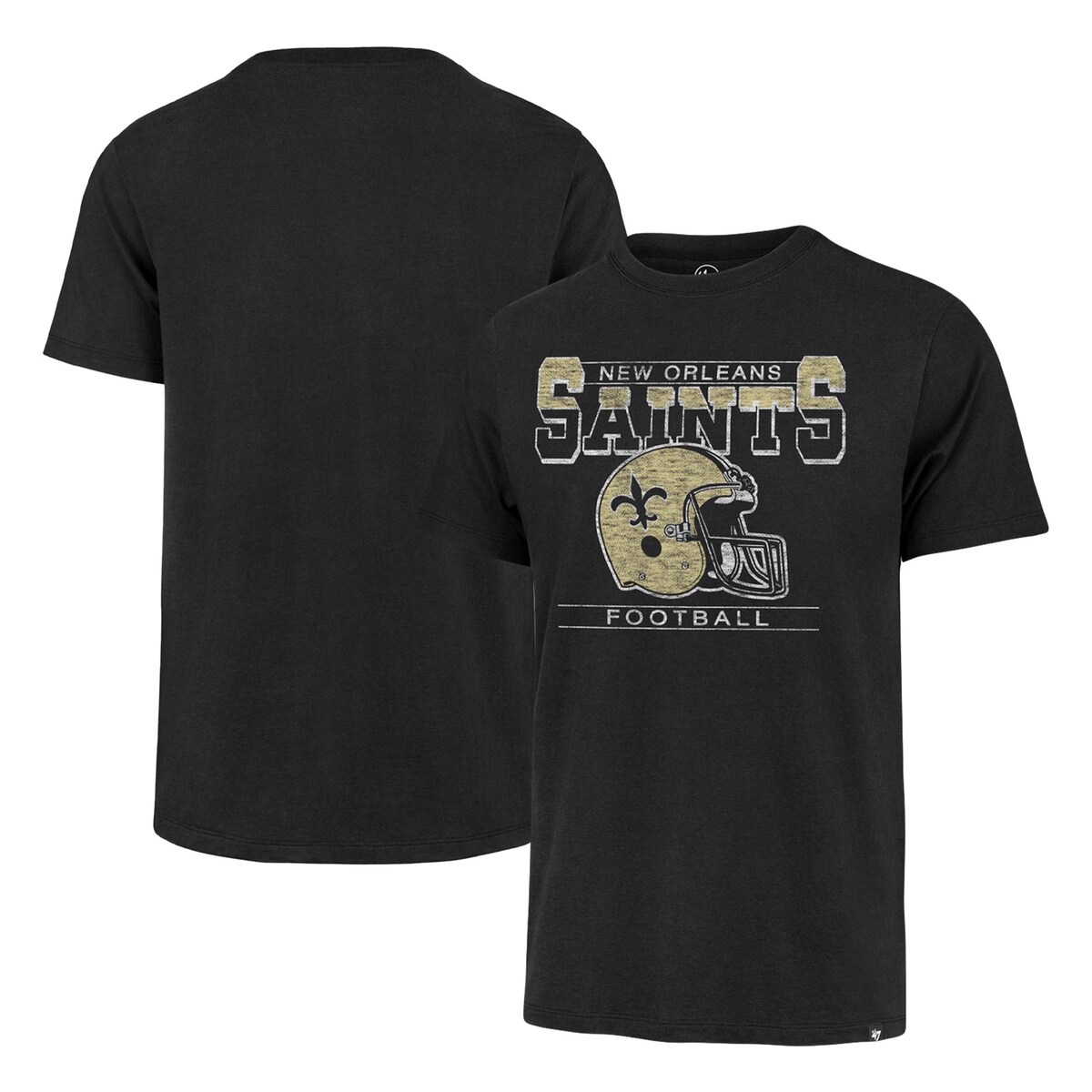 This '47 Time Lock Franklin T-shirt gives your team gear a vintage touch. Distressed New Orleans Saints graphics offer a...