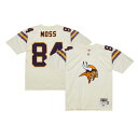 【公式グッズ】NFL バイキングス ランディ・モス 復刻レジェンドモデル Mitchell & Ness/ミッチェル&ネス メンズ クリーム (Men's MNC Chain Stitch Legacy Jersey)