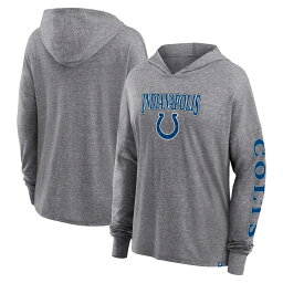 NFL コルツ フード付き Tシャツ Fanatics（ファナティクス） レディース ヘザーグレイ (23 HSN Women's Classic Outline Lightweight LS Hood)