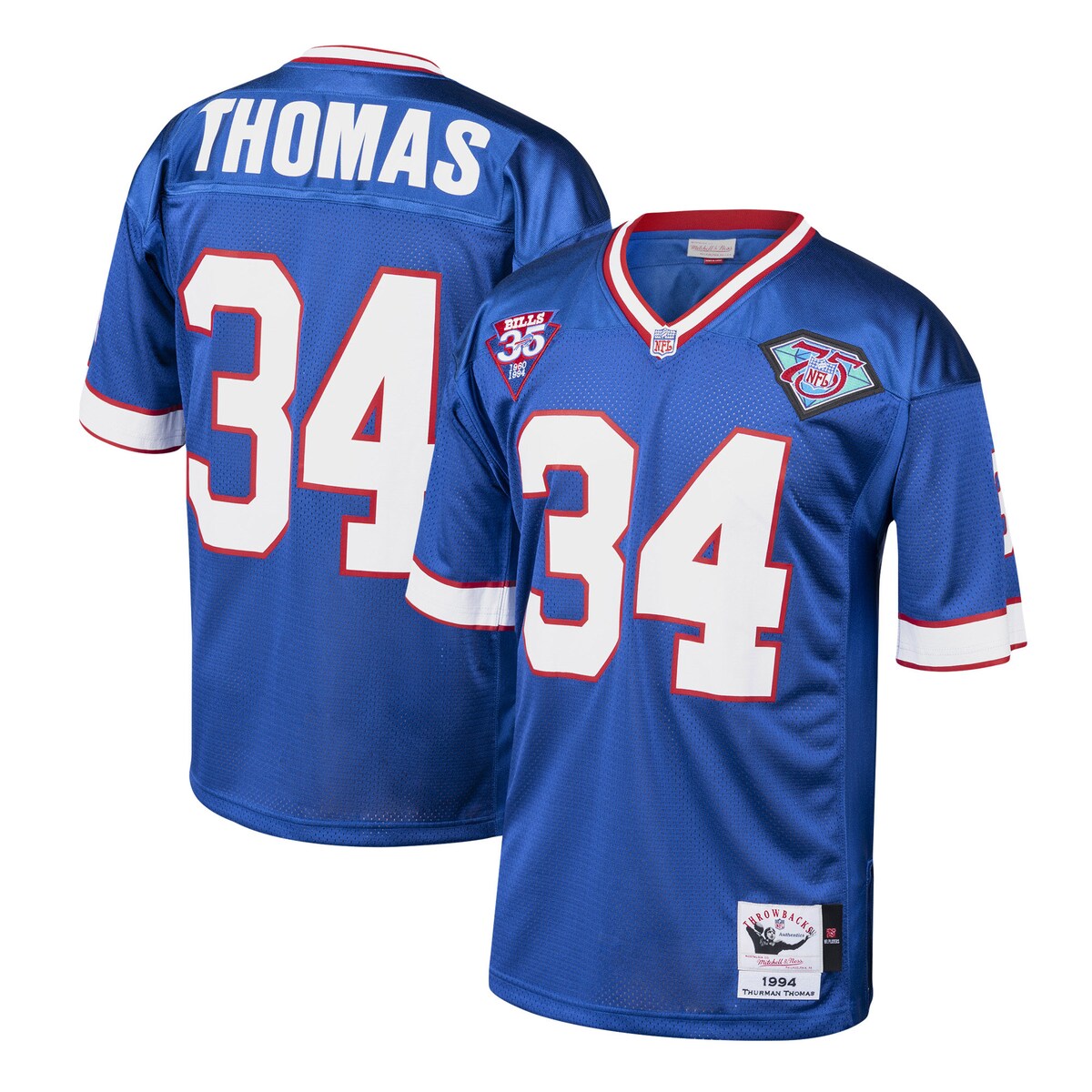 NFL ビルズ サーマン・トーマス オーセンティック ユニフォーム Mitchell & Ness（ミッチェル＆ネス） メンズ ロイヤル (Men's MNC Authentic Jersey)