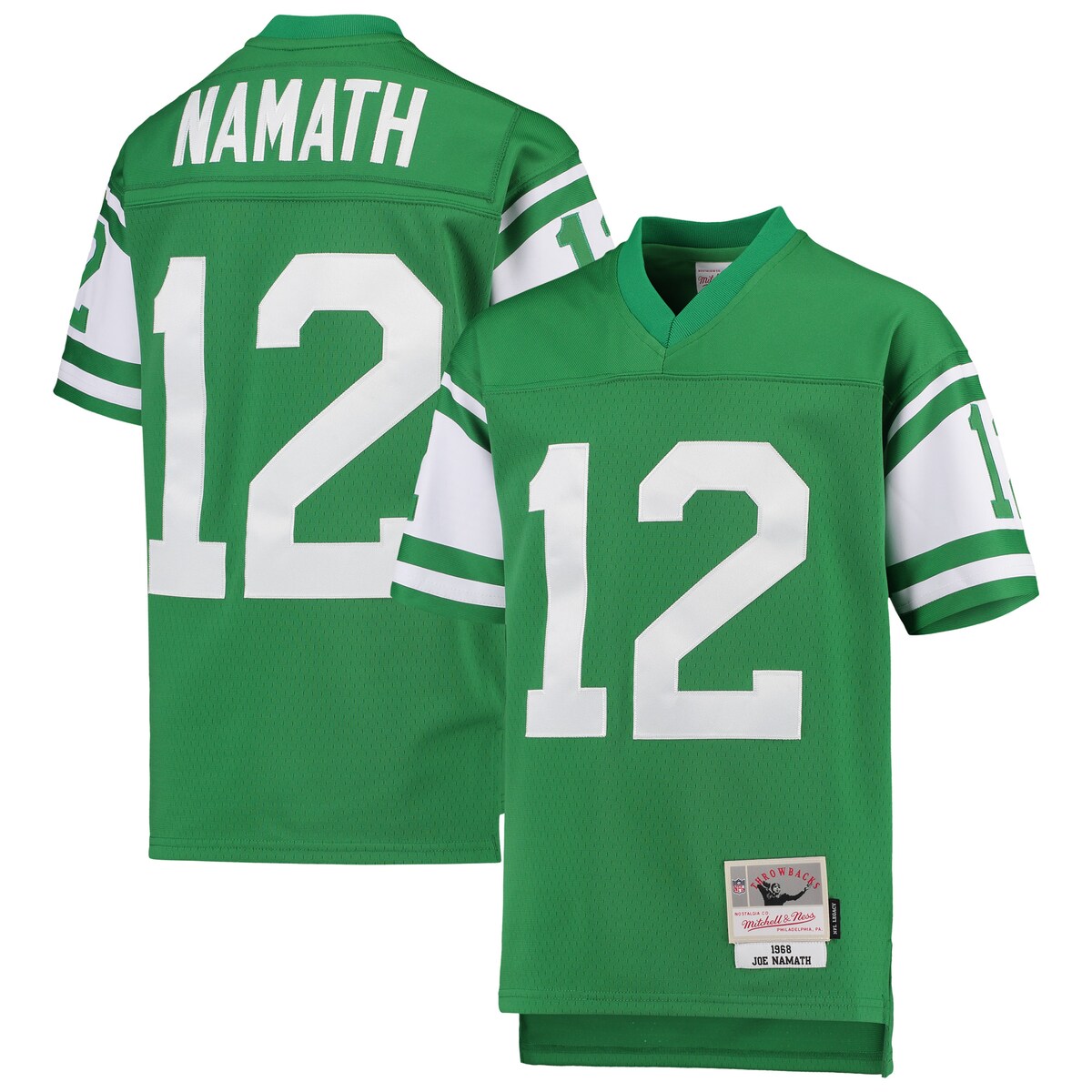 【公式グッズ】NFL ジェッツ ジョー・ナマス ユニフォーム Mitchell & Ness(ミッチェル&ネス) キッズ グリーン (NFL Youth Legacy Jersey)